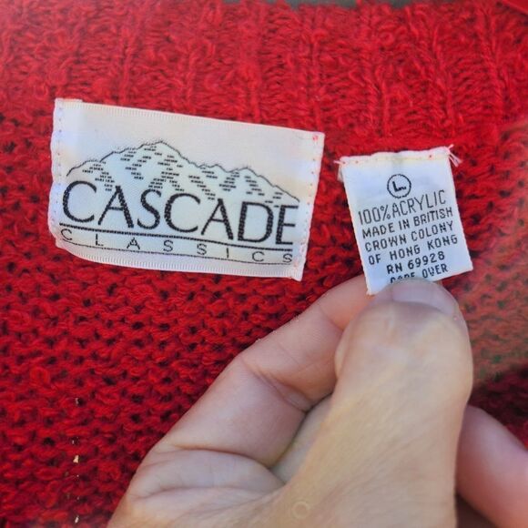 Vintage Cozy Open Front Cardigan Cascade Classics (2) Women's Large - Picture 3 of 5